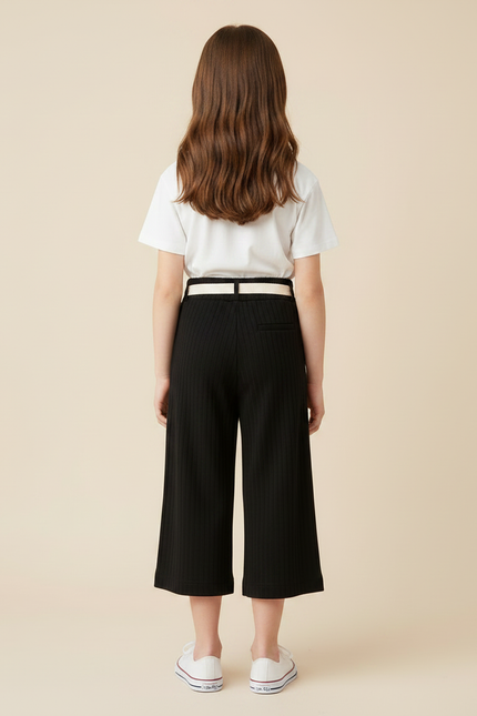 Pantalon Japonais Fille Noir Ample - Maille - vue 2