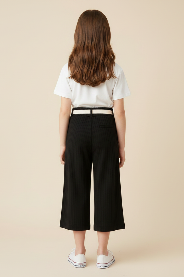 Pantalon Japonais Fille Noir Ample - Maille - vue 2