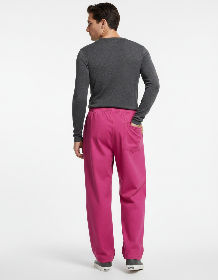 Pantalon Japonais Homme Ample Coton - Rose Molleton - vue 2