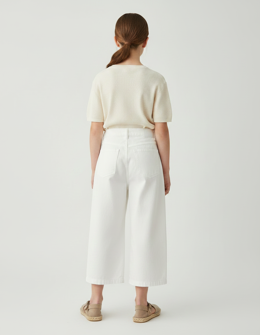 Pantalon Japonais Blanc Cassé Ample Coton Culotte - vue 2