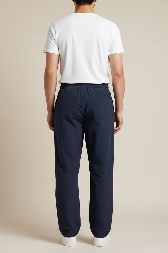 Pantalon Japonais Bleu Marine Droit Décontracté Léger - Polyester - vue 2