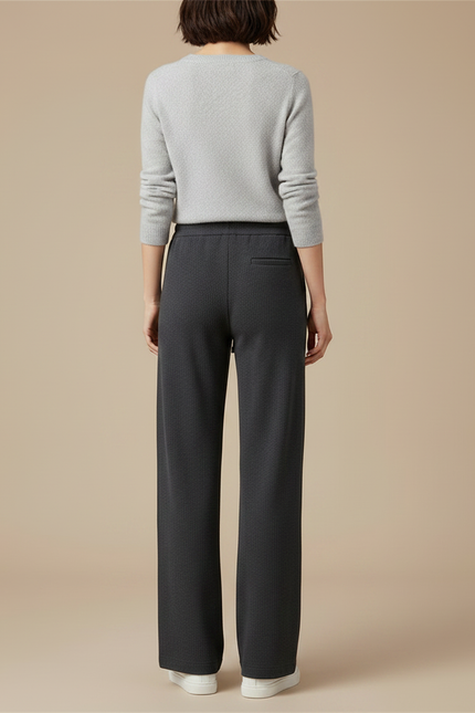 Pantalon Japonais Gris Anthracite Ample Côtelé Décontracté Cordon - Cordé - vue 2