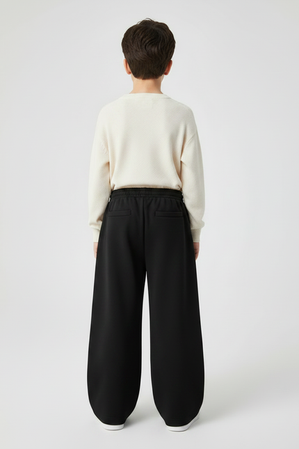Pantalon Japonais Noir Ample Coton Sport Enfant - Molleton - vue 2