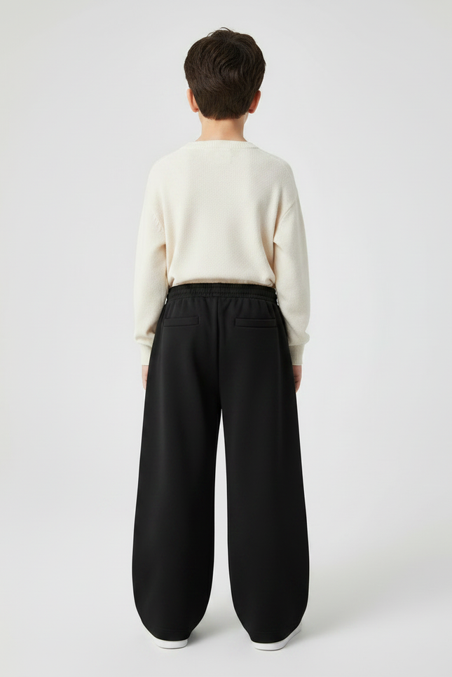 Pantalon Japonais Noir Ample Coton Sport Enfant - Molleton - vue 2