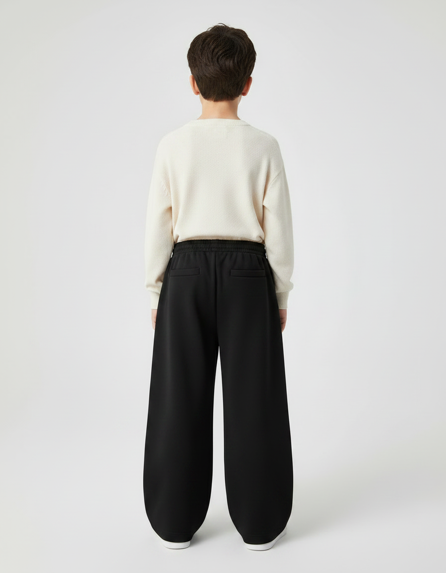 Pantalon Japonais Noir Ample Coton Sport Enfant - Molleton - vue 2