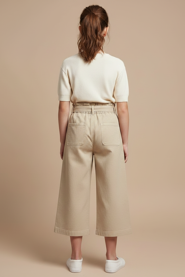 Pantalon Japonais Beige Coton Ample Culotte Enfant - vue 2