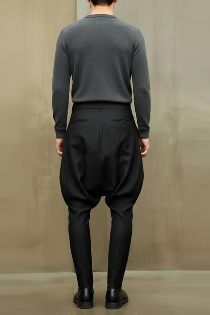 Pantalon Japonais Noir Harem Asymétrique Gothique Homme - Polyester - vue 2
