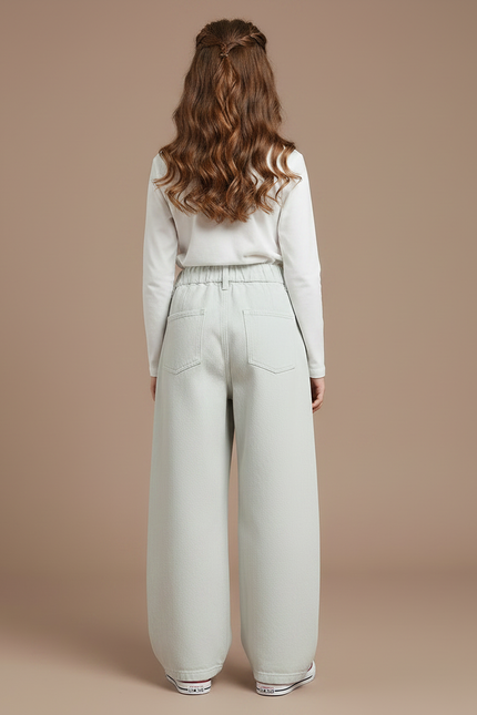 Pantalon Japonais Ample Bleu Ciel Large Fille - Jean - vue 2