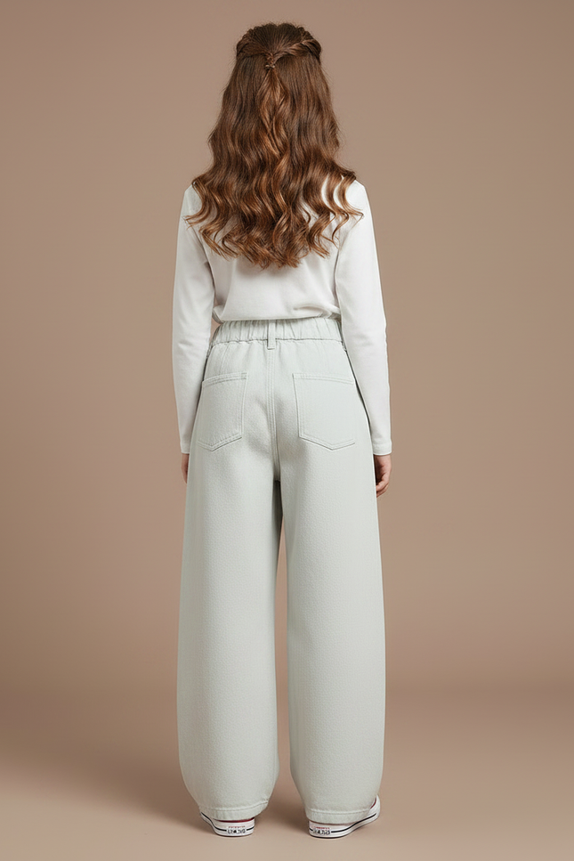 Pantalon Japonais Ample Bleu Ciel Large Fille - Jean - vue 2