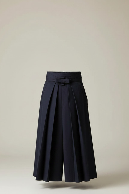 Pantalon Japonais Marine Plissé Ample Traditionnel Homme - Gabardine - vue 3