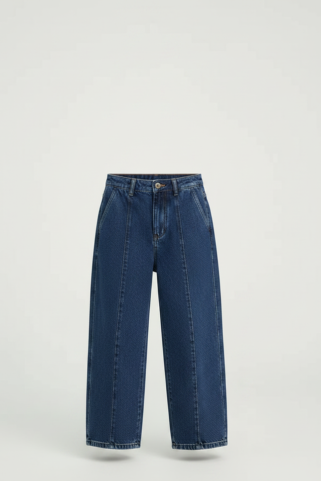 Pantalon Japonais Denim Ample Droit Enfant - Bleu Jean - vue 3
