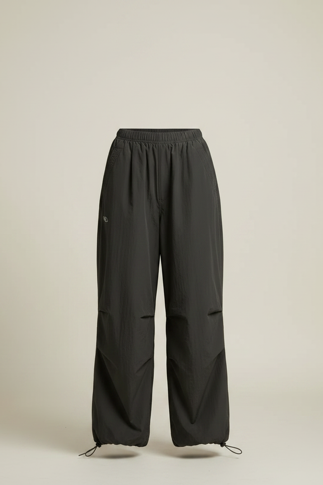 Pantalon Japonais Cargo Noir Ample Décontracté Oversize - Polyester - vue 3