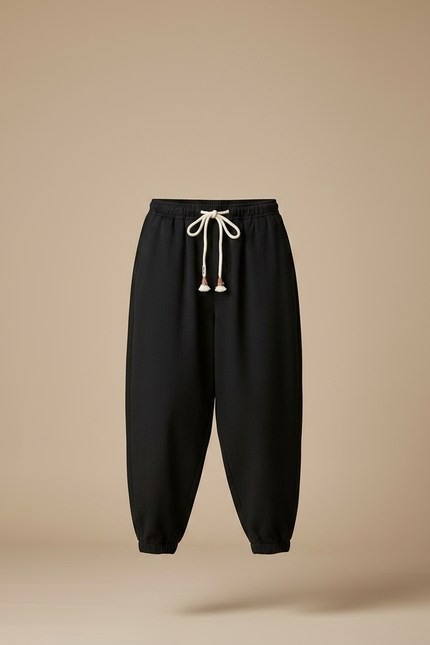 Pantalon Japonais Noir Ample Laine Chaud Homme - vue 3