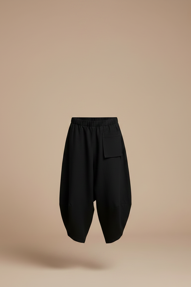 Pantalon Japonais Noir Ample Harem Coton Garçon - vue 3