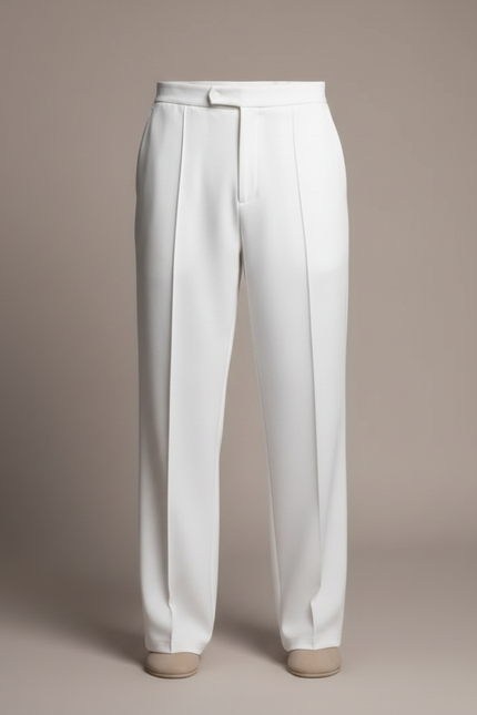 Pantalon Japonais Blanc Fluide Ample Minimaliste Homme - Polyester - vue 3