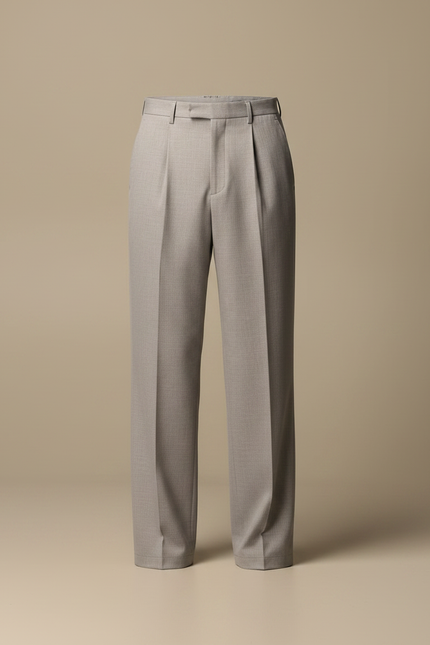 Pantalon Japonais Gris Droit Ample Élégant Homme - Gabardine - vue 3