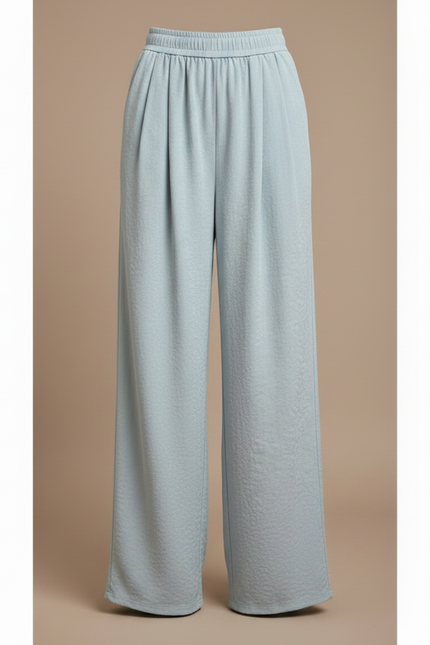 Pantalon Japonais Bleu Ciel Fluide Ample Décontracté Femme - Viscose - vue 3