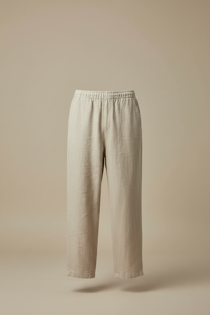 Pantalon Japonais Beige Ample Lin Décontracté Homme - vue 3