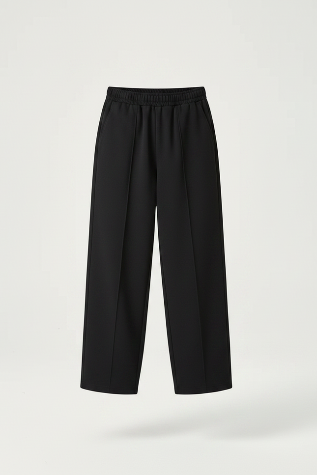 Pantalon Japonais Noir Ample Décontracté Garçon Minimaliste - Molleton - vue 3