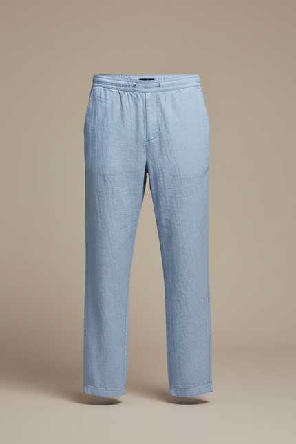 Pantalon Japonais Lin Ample Cordon Bleu Clair - vue 3