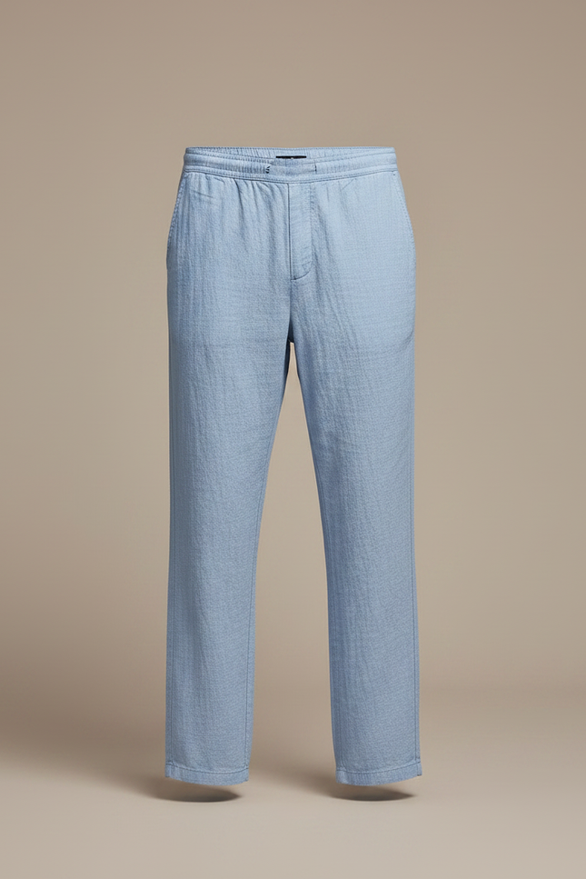 Pantalon Japonais Lin Ample Cordon Bleu Clair - vue 3