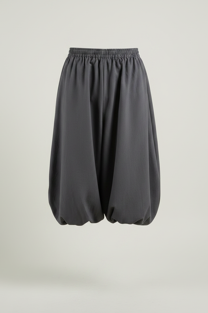 Pantalon Japonais Gris Ample Coton Bouffant Confortable - Molleton - vue 3