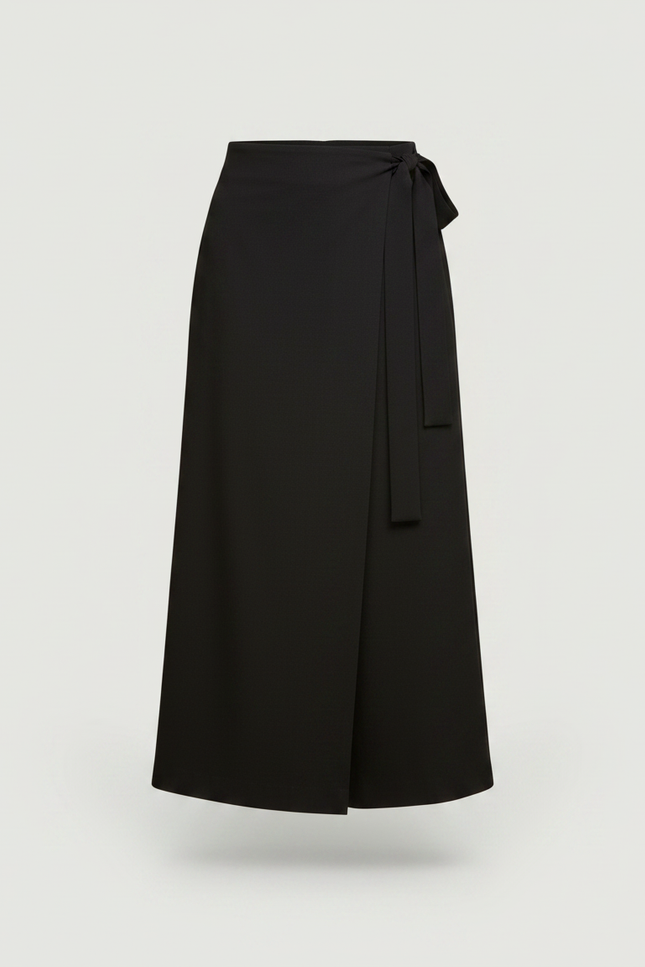 Pantalon Japonais Noir Fluide Ample Asymétrique Élégant - Viscose - vue 3
