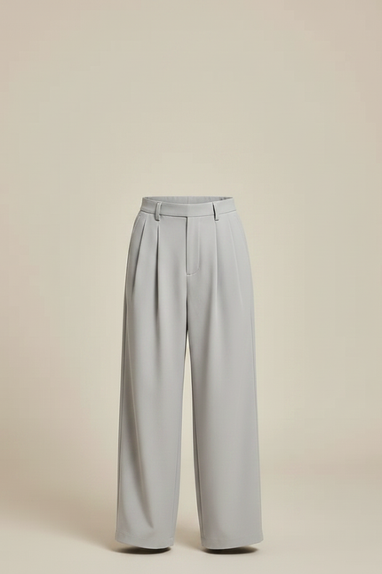Pantalon Japonais Gris Ample Plissé Décontracté Enfant - Polyester - vue 3