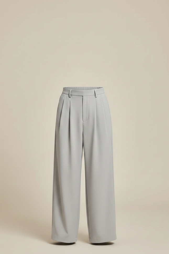 Pantalon Japonais Gris Ample Plissé Décontracté Enfant - Polyester - vue 3