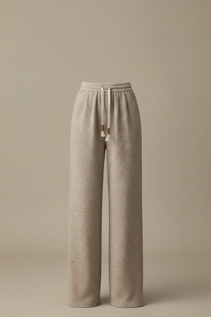 Pantalon Japonais Beige Ample Cordon Décontracté - Molleton - vue 3