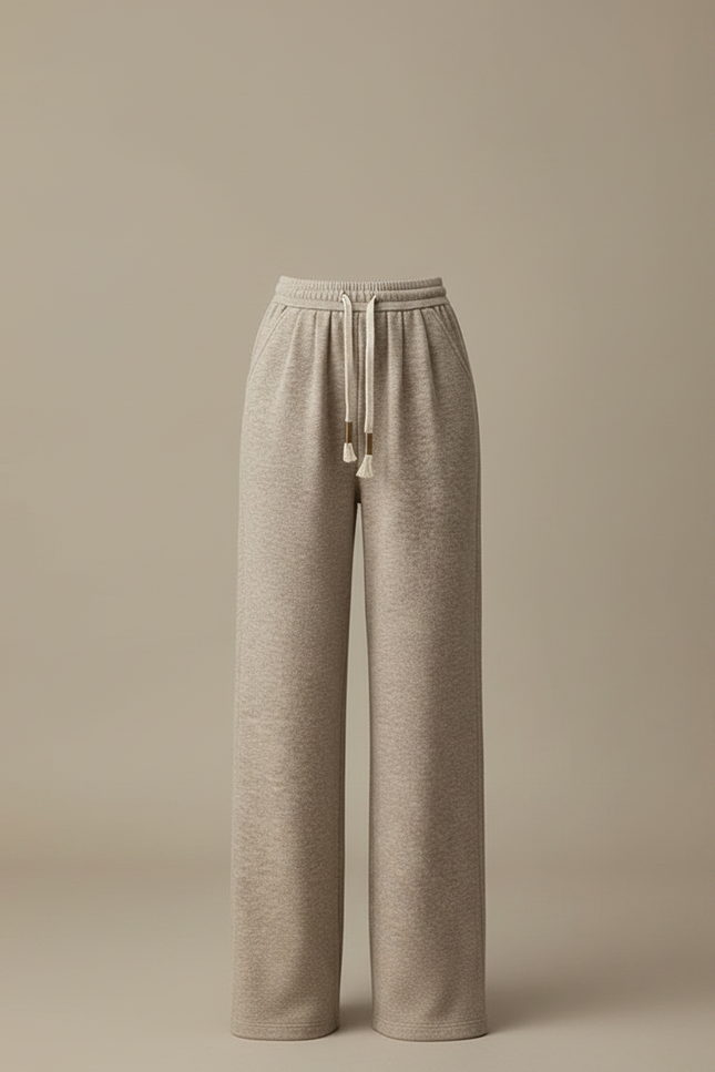 Pantalon Japonais Beige Ample Cordon Décontracté - Molleton - vue 3
