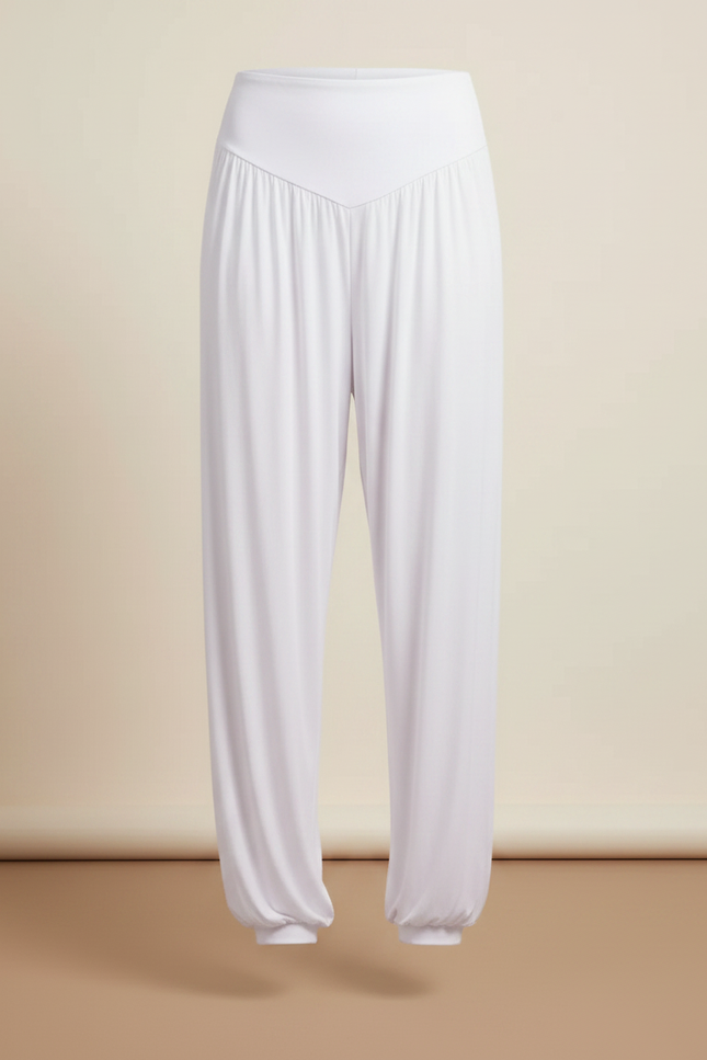 Pantalon Japonais Sarouel Fluide Blanc Yoga Femme - Viscose - vue 3