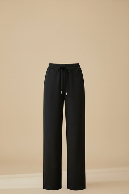 Pantalon Japonais Noir Fluide Ample Décontracté Confortable - Polyester - vue 3