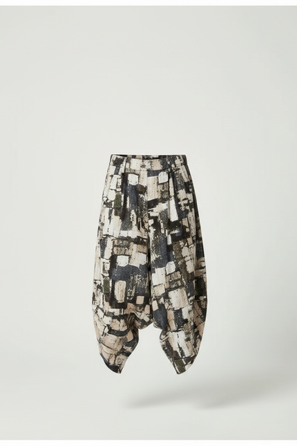 Pantalon Japonais Harem Imprimé Ample Décontracté Enfant - Multicolore Coton - vue 3