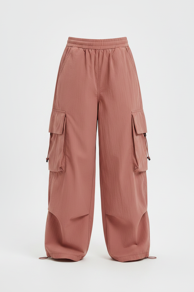 Pantalon Japonais Rose Cargo Ample Streetwear Enfant - Polyester - vue 3
