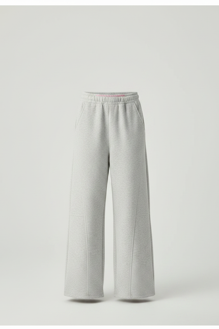 Pantalon Japonais Gris Ample Molleton Décontracté Fille - vue 3