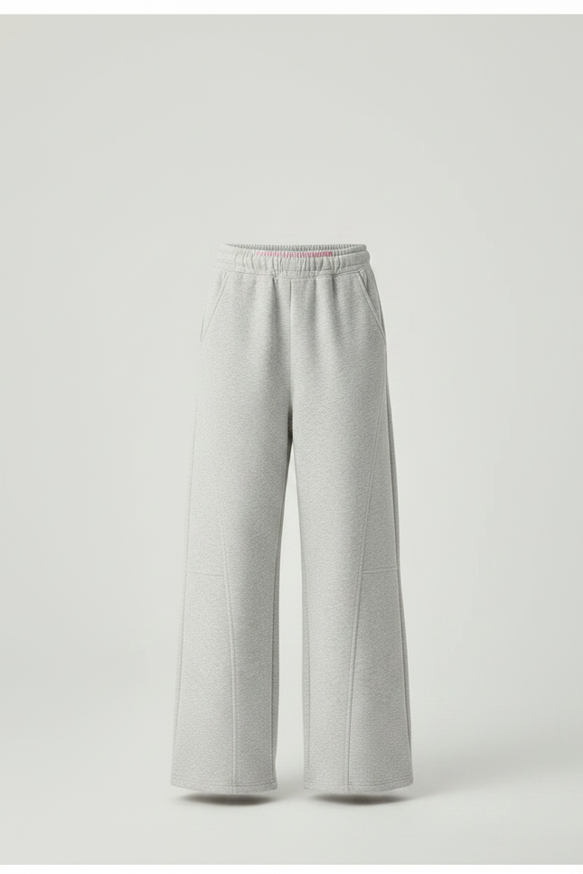 Pantalon Japonais Gris Ample Molleton Décontracté Fille - vue 3