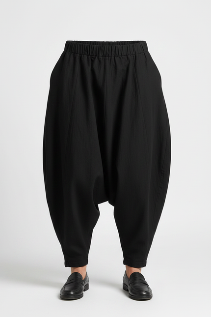 Pantalon Japonais Noir Ample Coton Sarouel Homme - vue 3