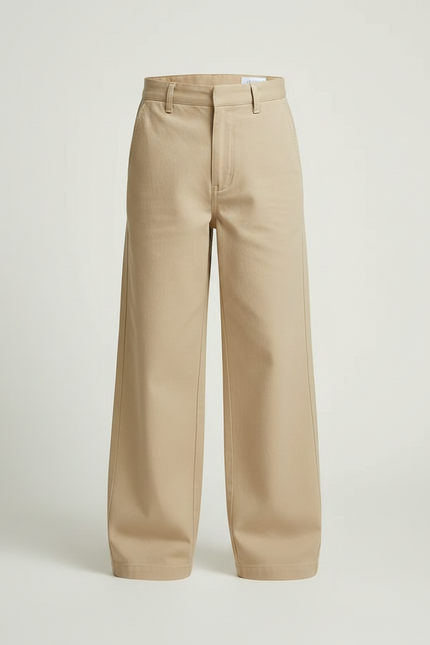Pantalon Japonais Beige Ample Enfant Décontracté - Gabardine - vue 3