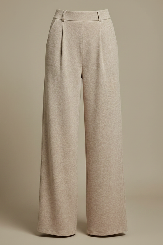 Pantalon Japonais Beige Ample Large Fluide Élégant - Molleton - vue 3