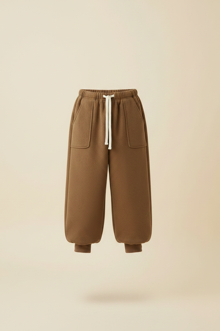 Pantalon Japonais Marron Velours Ample Casual Enfant - vue 3