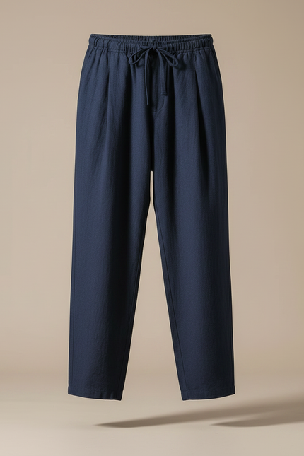 Pantalon Ample Japonais - Marine Lin - vue 3