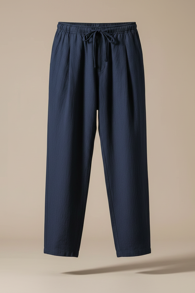 Pantalon Ample Japonais - Marine Lin - vue 3