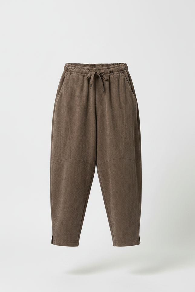 Pantalon Japonais Marron Ample Côtelé Confortable Enfant - Cordé - vue 3