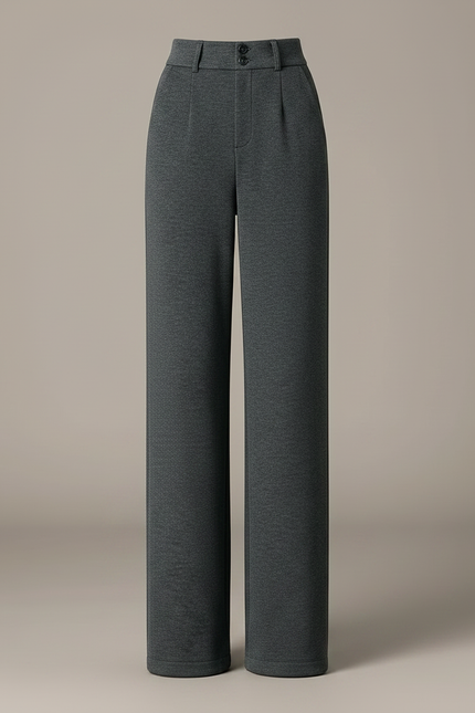 Pantalon Japonais Gris Anthracite Droit Taille Haute Ample - Molleton - vue 3