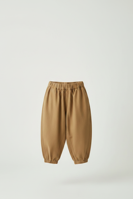 Pantalon Japonais Harem Ample Marron Enfant Coton - Camel - vue 3