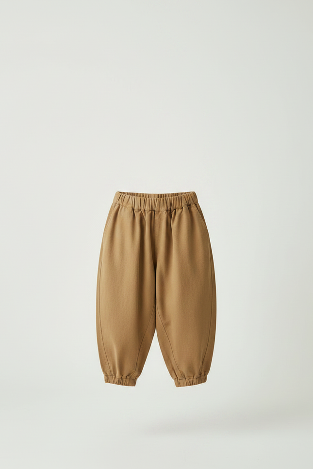 Pantalon Japonais Harem Ample Marron Enfant Coton - Camel - vue 3