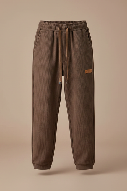 Pantalon Japonais Marron Côtelé Ample Décontracté Cordon - Cordé - vue 3