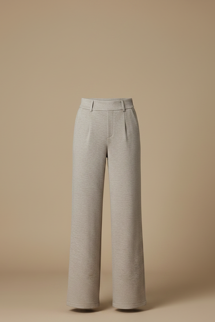 Pantalon Japonais Beige Droit Taille Haute Épais Décontracté - Maille - vue 3