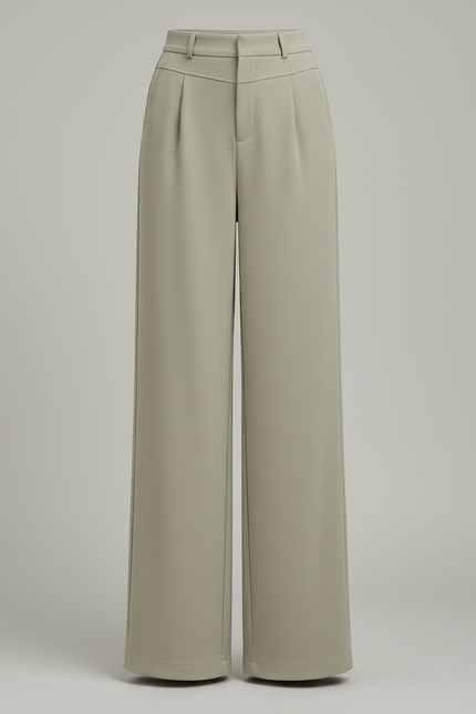 Pantalon Japonais Vert Ample Fluide Élégant Femme - Polyester - vue 3